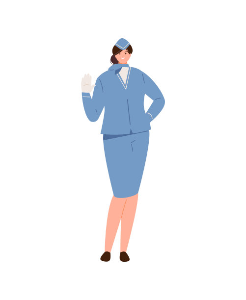 空姐微笑着挥手示意图片下载