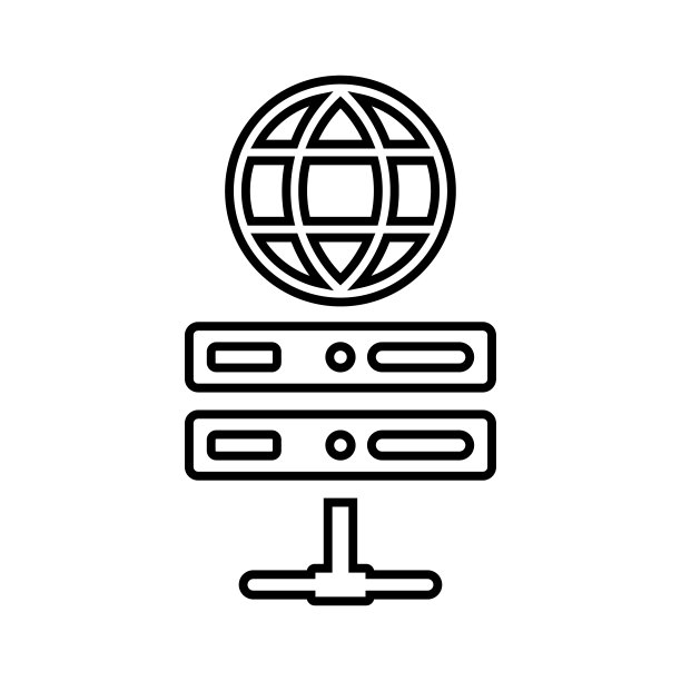 虚拟主机国际轮廓图标线性艺术矢量图图片下载