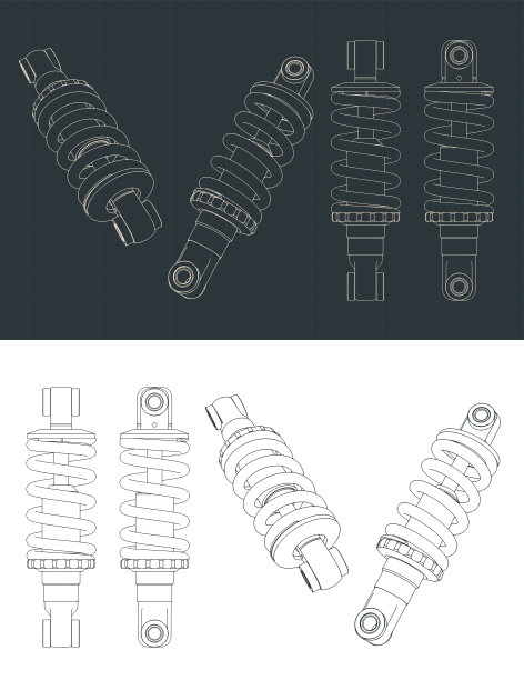 自行车减震器蓝图图片下载