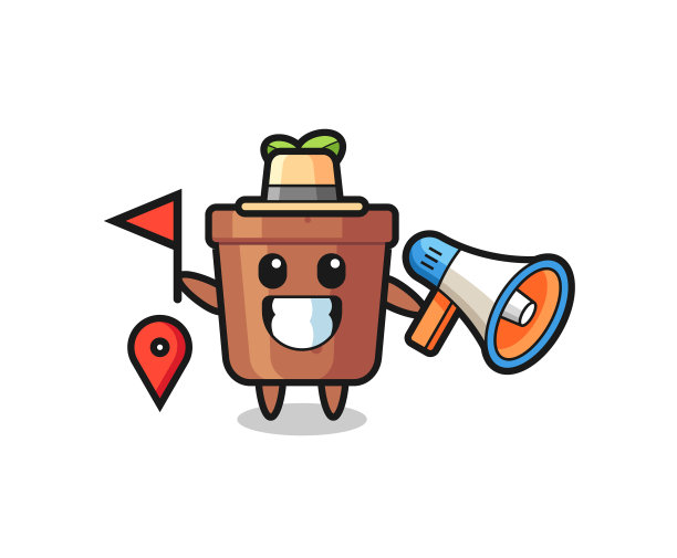 卡通人物花盆为导游图片下载