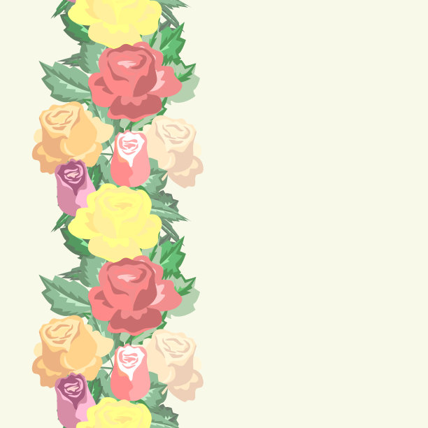 向量-玫瑰编织花环。图片下载