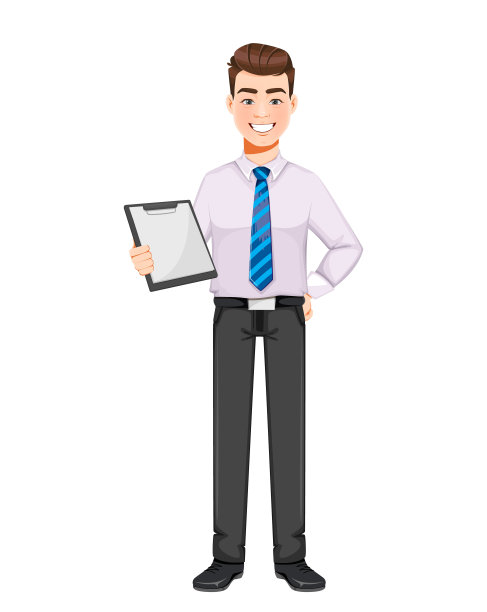 英俊的商人拿着写字板图片下载