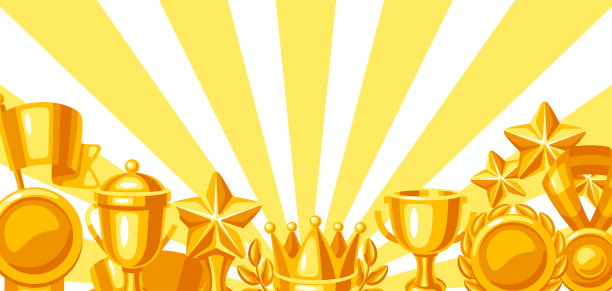 奖项和奖杯背景。奖励项目，体育或企业比赛。图片下载