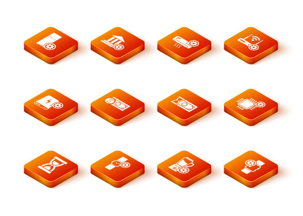 设置老沙漏与沙，腕表设置，移动银行，快速支付，搅拌机碗和图标。向量图片下载