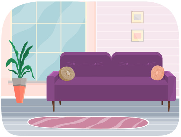 客厅家具设计，现代家居室内元素。沙发图片下载