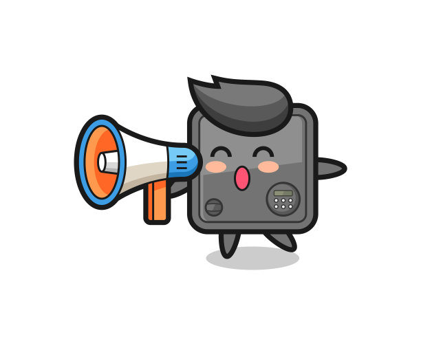 保险箱人物拿着扩音器图片下载