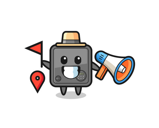 卡通人物保险箱作为导游图片下载