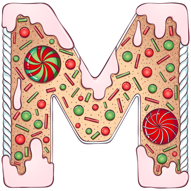字母姜饼字母M图片下载