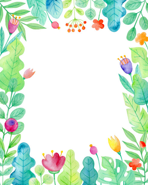 水彩花卉框架图片下载