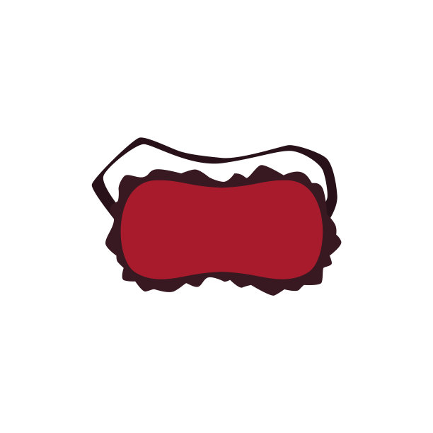 红色睡眠面罩与弹性弦平面矢量插图隔离。图片下载