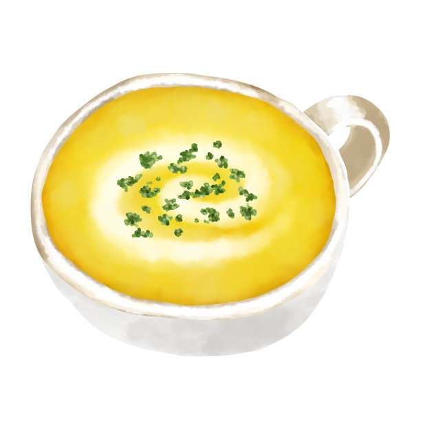 水彩画玉米杂粮汤(玉米汤)图片下载