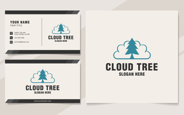 云树标志模板上的字母组合风格图片下载