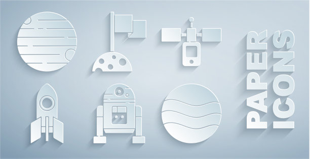 设置机器人卫星火箭船行星月球图片下载