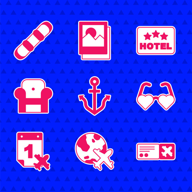 与飞行飞机航线设置锚球图片下载