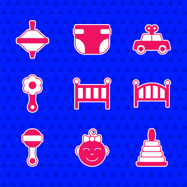 设置婴儿床摇篮床小女孩头图片下载