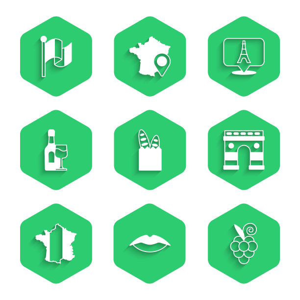 法式长棍面包，葡萄微笑嘴唇图片下载