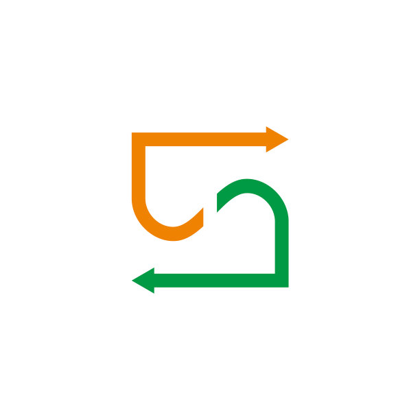 字母抽象绿山箭头符号标志图片下载