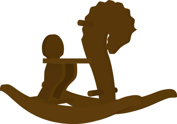 木制摇摆木马儿童玩具-孤立图片下载