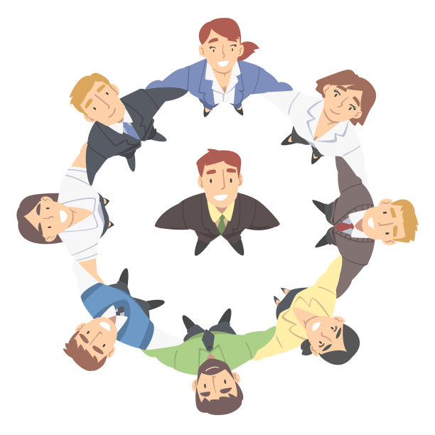 商务人士微笑着互相拥抱图片下载