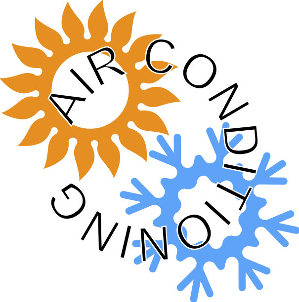 空调系统的太阳和雪花符号图片下载