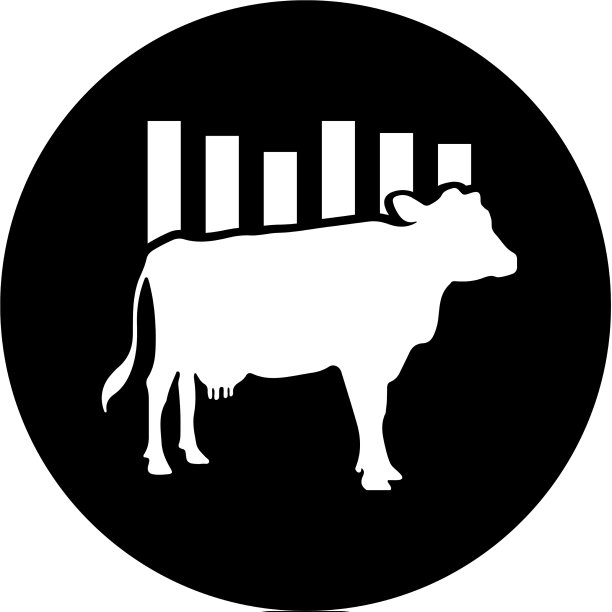 公牛图表栅栏牛图形图标圆形黑色图片下载