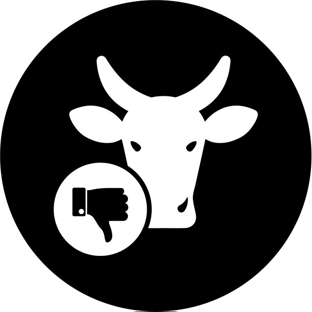 名声不好的牛牛大拇指向下图标黑色图片下载