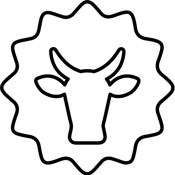 优质奶牛图标轮廓标签图片下载