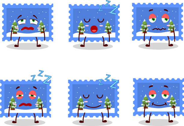 卡通人物风景圣诞门票图片下载