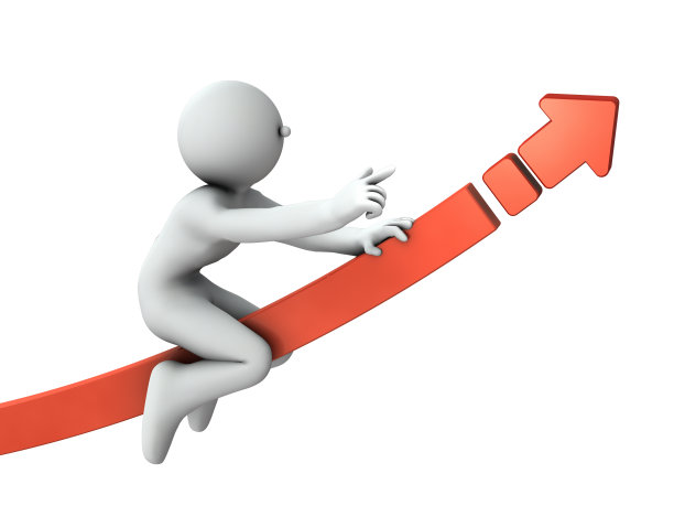 抽象的成功图解。一个指向目标的人。白色背景。3 d渲染。图片下载