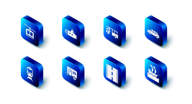 设置潜水艇巴士，掀背车，帆船道图片下载