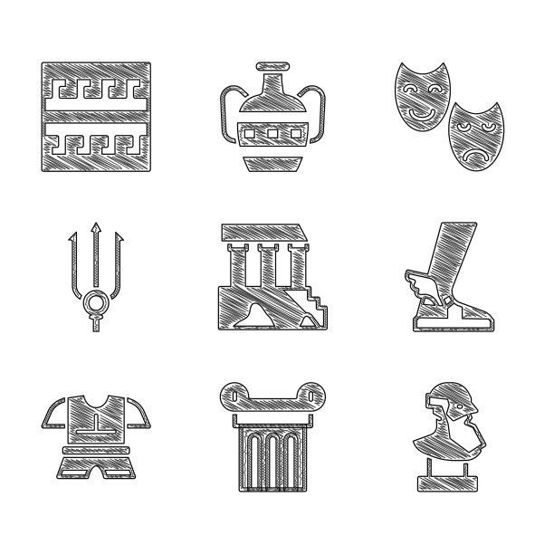 设帕台农古柱半身像雕塑图片下载