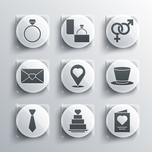 用心形贺卡装饰婚礼蛋糕图片下载