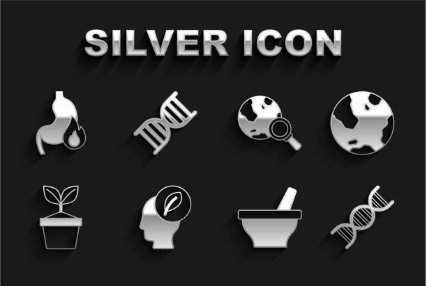 将人的头与叶子放在地球DNA内图片下载