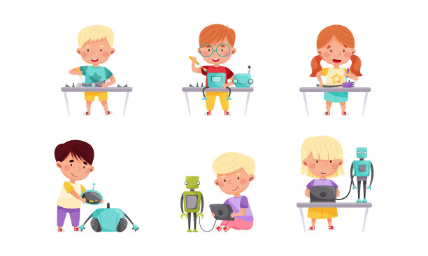 小孩子们设计和创造机器人图片下载