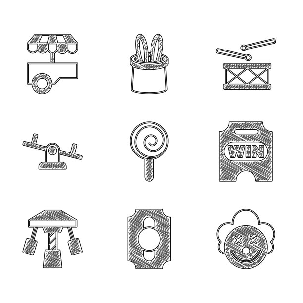 设棒棒糖马戏团门票小丑头图片下载