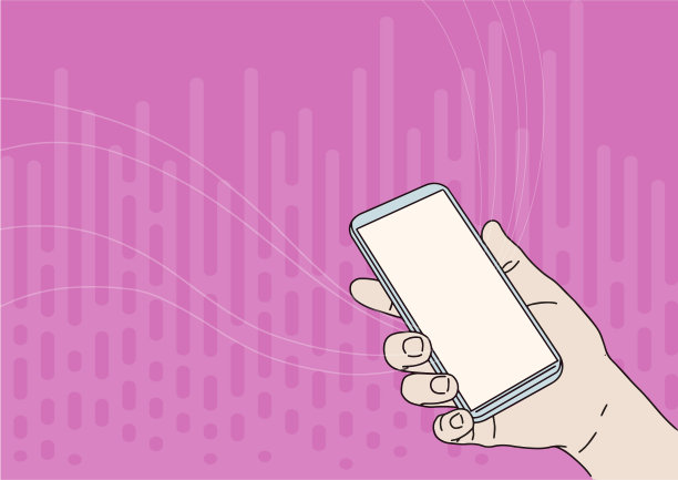 手画手持移动设备与空白图片下载