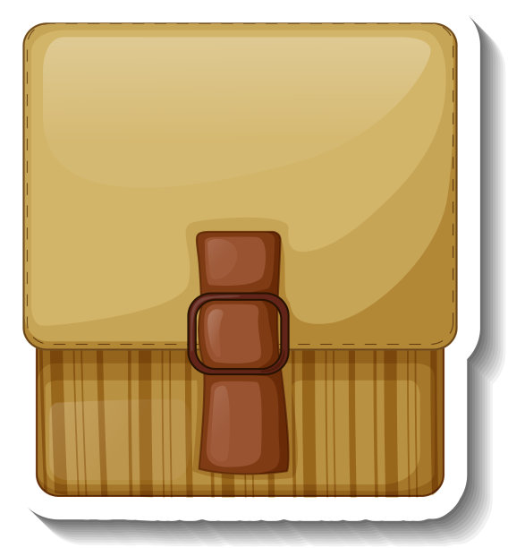 贴纸模板与一个复古袋孤立图片下载