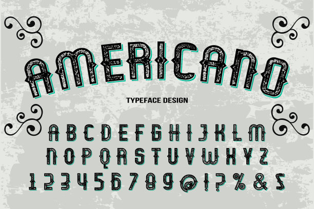 字母设计排印复古字体字母图片下载