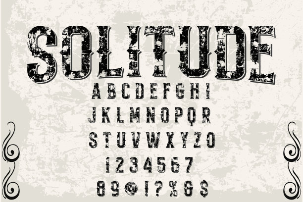 经典字体，复古字体，白色字体图片下载