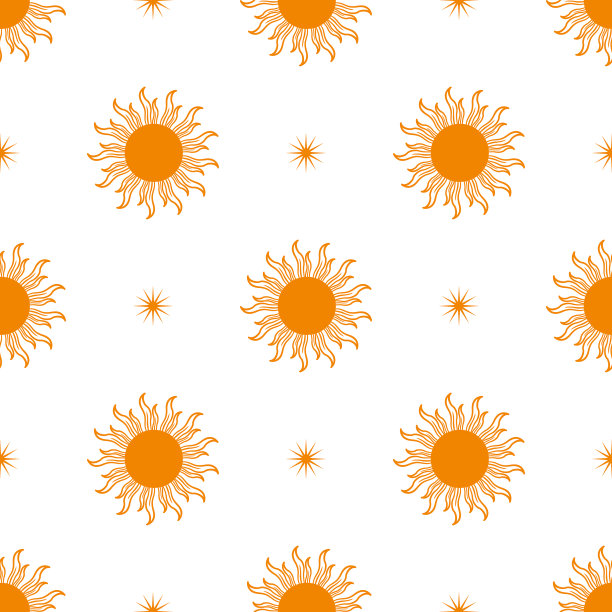 月亮，太阳和星星无缝的背景图片下载