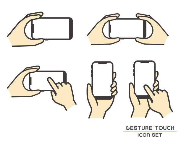 手持智能手机/智能手机/操作的矢量插图材料图片下载