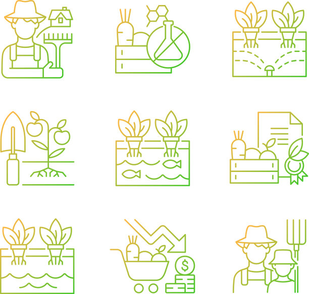 农场渐变线性图标设置图片下载