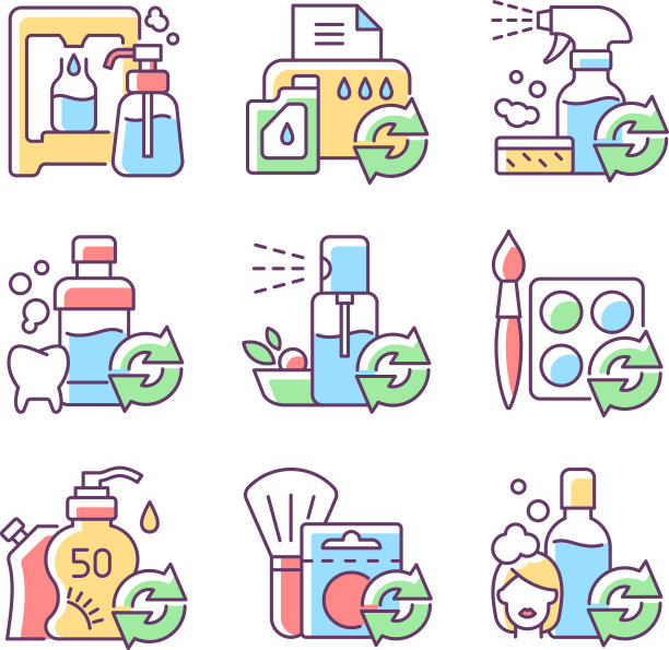 可重复使用的产品RGB颜色图标设置图片下载