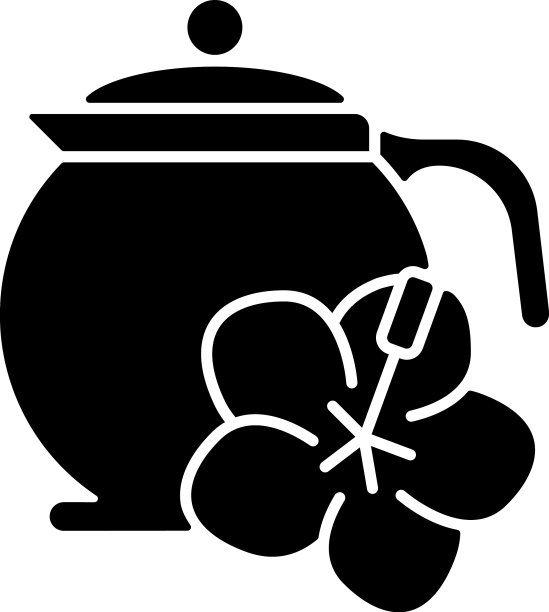 芙蓉茶黑色字形图标图片下载