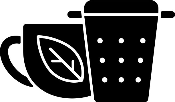 金属滤茶器黑色字形图标图片下载