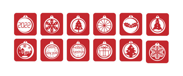 设置圣诞和新年图标的设计图片下载