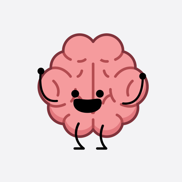 可爱的脸和简单的身体的脑特征图片下载