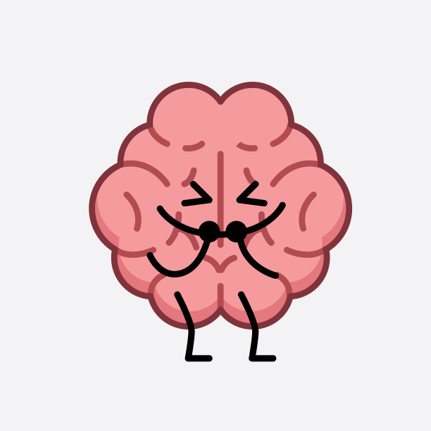 可爱的脸和简单的身体的脑特征图片下载