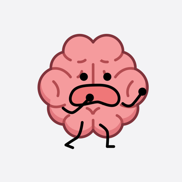 可爱的脸和简单的身体的脑特征图片下载