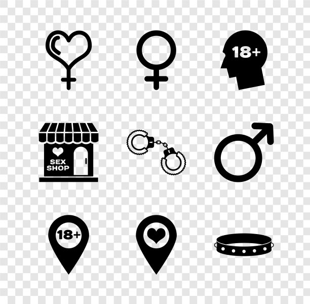 设女性性别和心形符号头以18图片下载